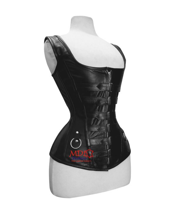 Steel Boned Overbust Leather Corset C15L