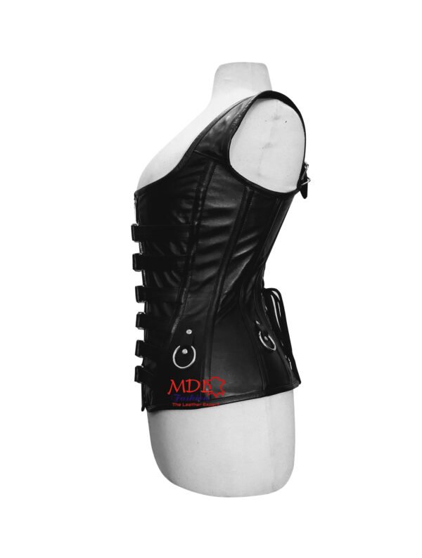 Steel Boned Overbust Leather Corset C15L