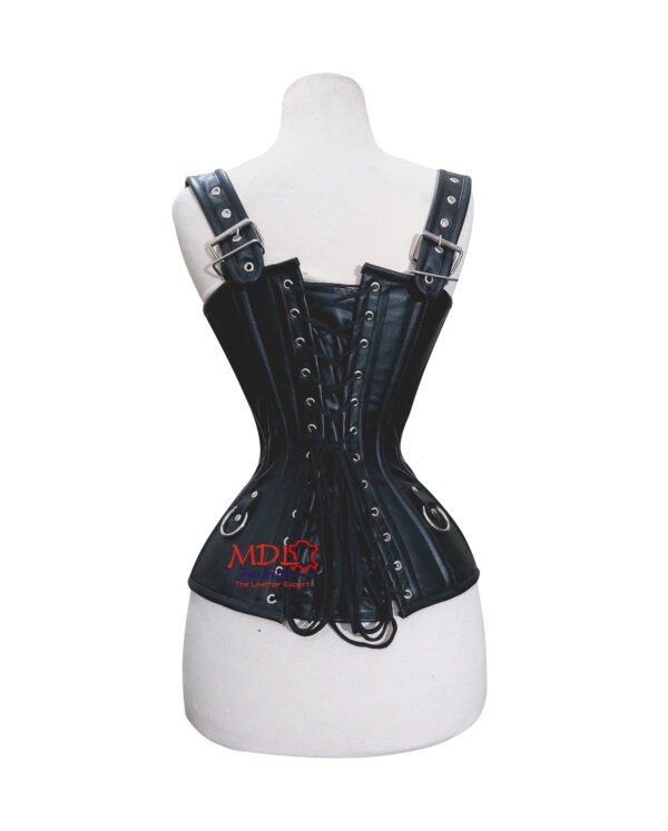 Steel Boned Overbust Leather Corset C15L