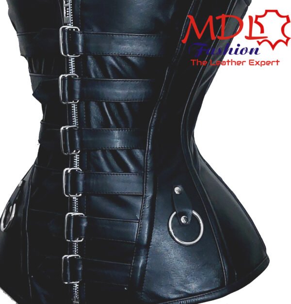 Steel Boned Overbust Leather Corset C15L