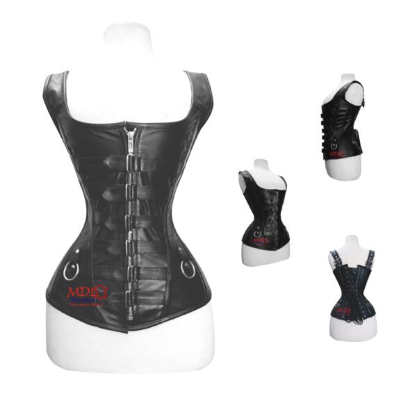 Steel Boned Overbust Leather Corset C15L
