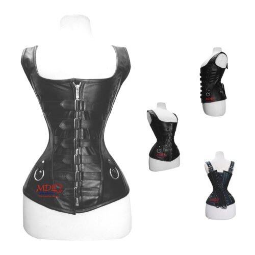 Steel Boned Overbust Leather Corset C15L