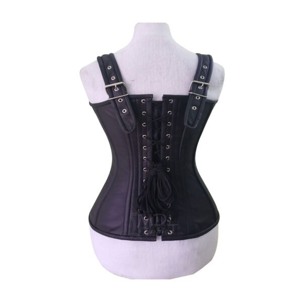 Steel Boned Overbust Leather Spiked Corset C15LS