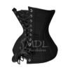 Black Cotton Corset Steel Boned Underbust C50C