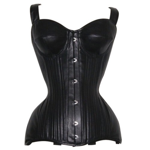 Heavy Steel Boned Overbust Leather Corset C98L