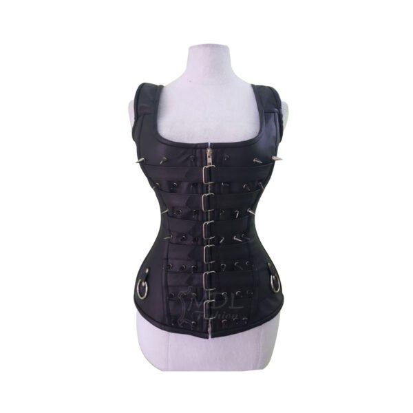 Steel Boned Overbust Leather Spiked Corset C15LS