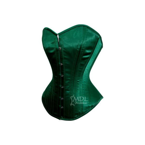 9975-(1) Green Satin Overbust Corset C9975S