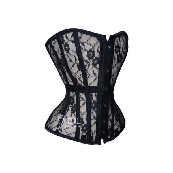 Mesh Corset Steel Boned Waist Cincher Satin Corset C11M