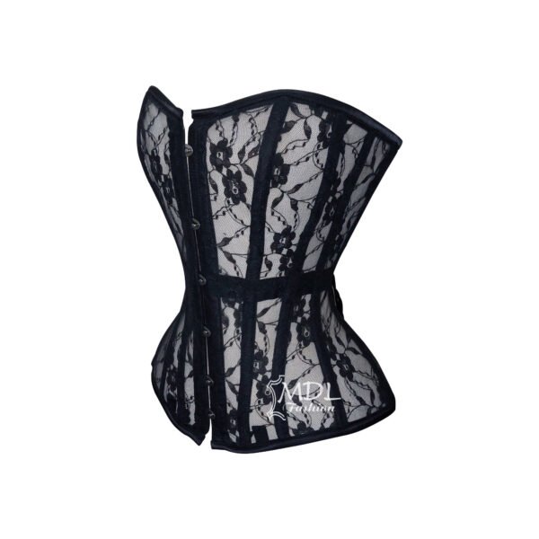Mesh Corset Steel Boned Waist Cincher Satin Corset C11M