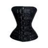 Steel Boned Overbust Steel Buckle Front Zip Leather Corset C16L