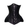 Black-Pvc-1 Heavy Steel Boned Underbust Leather Corset C21L