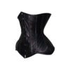 Black-Pvc-2 Heavy Steel Boned Underbust Leather Corset C21L