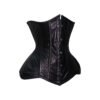 Black-Pvc-3 Heavy Steel Boned Underbust Leather Corset C21L