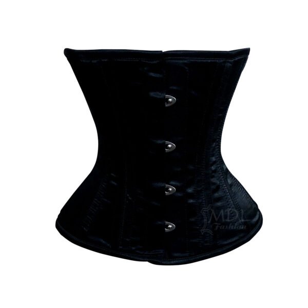 Black Satin Underbust Corset C65S