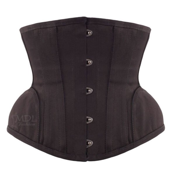 Black Cotten Steel Boned Underbust Cotton Corset C006C
