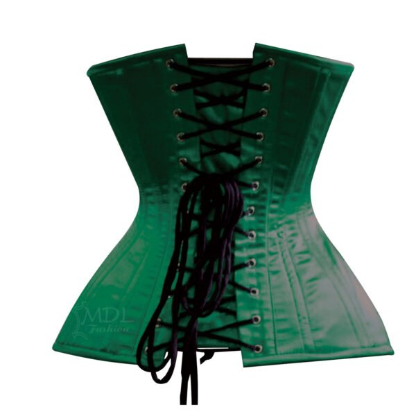 Dark Green Corset Steel Boned Underbust Waist Cincher Cotton Corset C007C