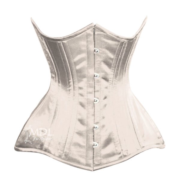 Ivory Corset Steel Boned Underbust Waist Cincher Cotton Corset C007C