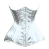 C-007C.W-1 White Corset Steel Boned Underbust Waist Cincher Cotton Corset C007C