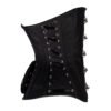 Woman Steel Boned Overbust Metal Claps Leather Corset C100L