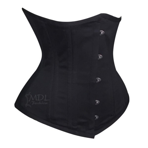 Black Steel Boned Underbust Waist Cincher Cotton Corset C10C