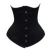 Black Steel Boned Underbust Waist Cincher Cotton Corset C10C
