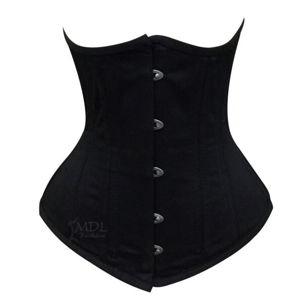 Black Steel Boned Underbust Waist Cincher Cotton Corset C10C