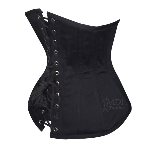 Black Steel Boned Underbust Waist Cincher Cotton Corset C10C
