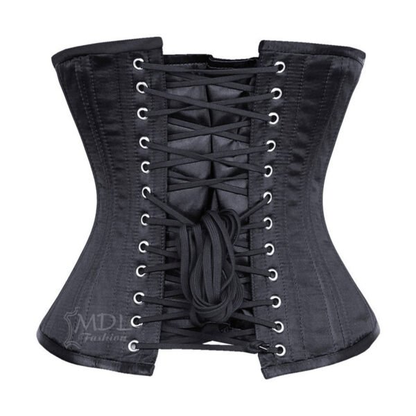 Black Satin Underbust Waist Cincher Corset C1505S