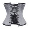 C-1505S-Grey-2 Gray Satin Underbust Waist Cincher Corset C1505S
