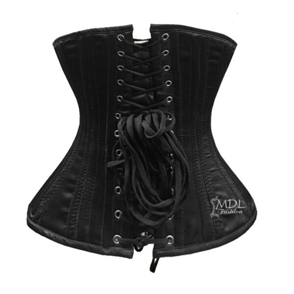 Black Satin Underbust Corset C450S