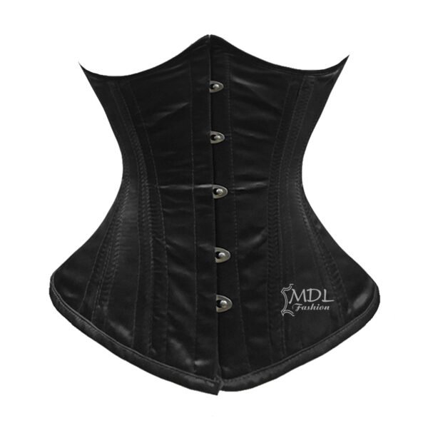 Black Satin Underbust Corset C450S
