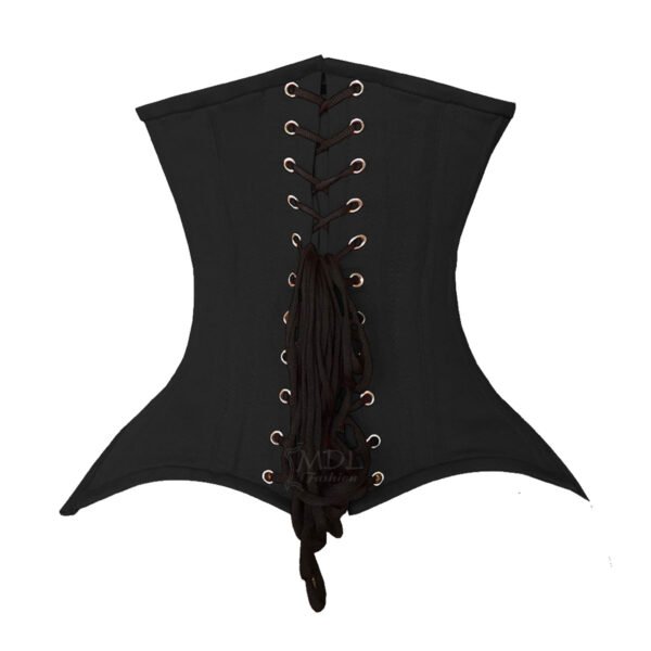 Black Corset Steel Boned Waist Cincher Cotton Corset C8033C