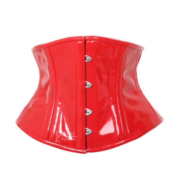 Red Corset Underbust Waist Cincher PVC Corset C8079P
