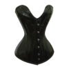 Black Corset Overbust Waist Cincher PVC Corset C8330P