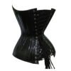 Black Corset Overbust Waist Cincher PVC Corset C8330P