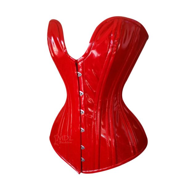 C-8330R.P-2 Red Corset Overbust Waist Cincher PVC Corset C8330P