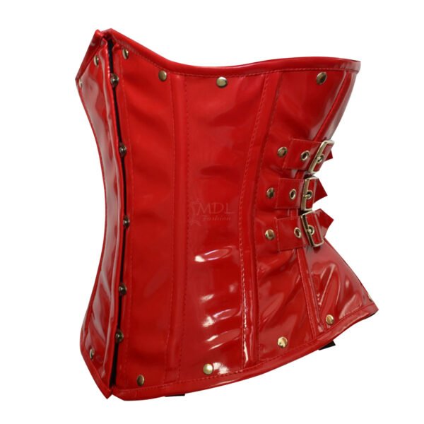 C-9030R.P-1 Red Corset Underbust Waist Cincher PVC Corset C9030P