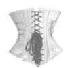 C-9030W.P-3 White Corset Underbust Waist Cincher PVC Corset C9030P