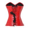 Woman Steel Boned Overbust Red PVC Corset C99P