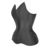 C-M9.P-3 Woman Steel Boned Gothic Black Satin Overbust Waist Cincher Corset C015S