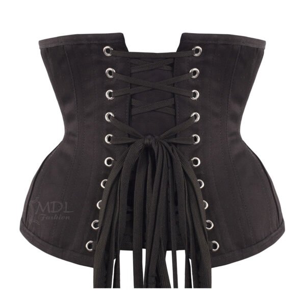 Black Cotten Steel Boned Underbust Cotton Corset C006C