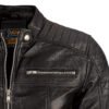 DSC_7150 Men Leather Jacket Motorcycle Cafe Racer Slim Fit Black Lambskin Leather Jacket