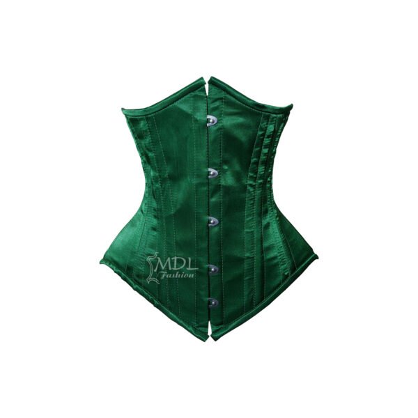 G-450-4 Green Satin Underbust Corset C450S