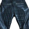 Black Real Leather Quilted Pants Motorbike Biker Rider Jeans Style Gay Pants