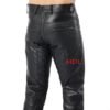 Black Real Leather Pants Quilted Pants Gay Zipper Pants