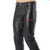 Black Real Leather Pants Quilted Pants Gay Zipper Pants