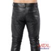 Black Real Leather Pants Quilted Pants Gay Zipper Pants