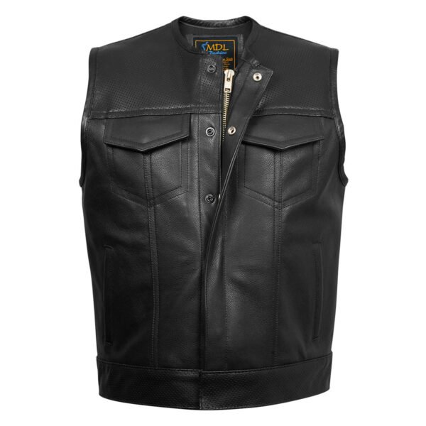 Men Sons Of Anarchy Perforated Leather Black