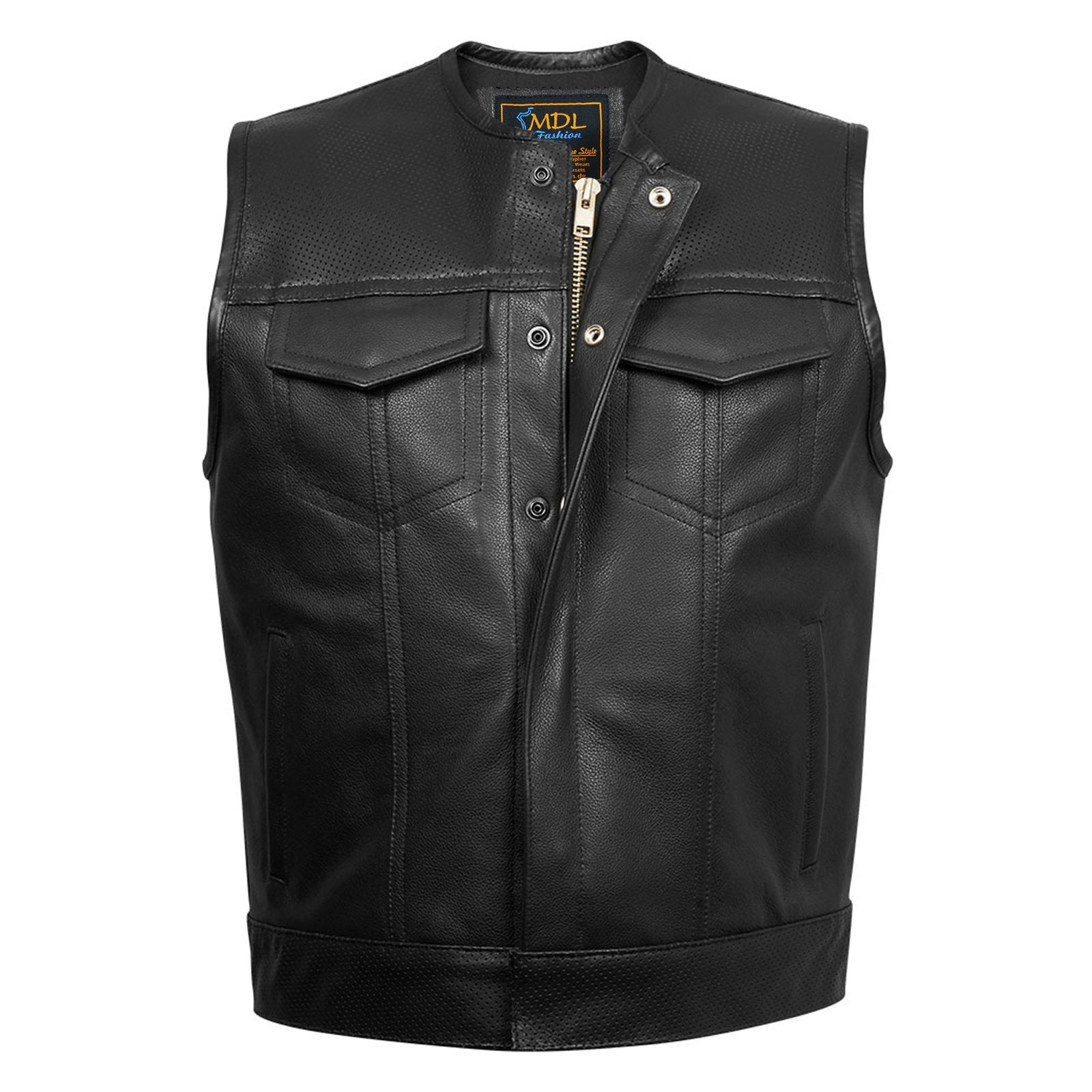 Men Sons Of Anarchy Perforated Leather Black