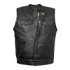 Leather-Vest-SOA-PP1 Men's Sons Of Anarchy Perforated Leather Black